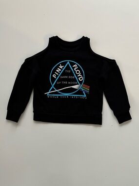 PINK FLOYD Little Girls Open Shoulder Crew neck Long Sleeve Sweatshirt Size 5/6